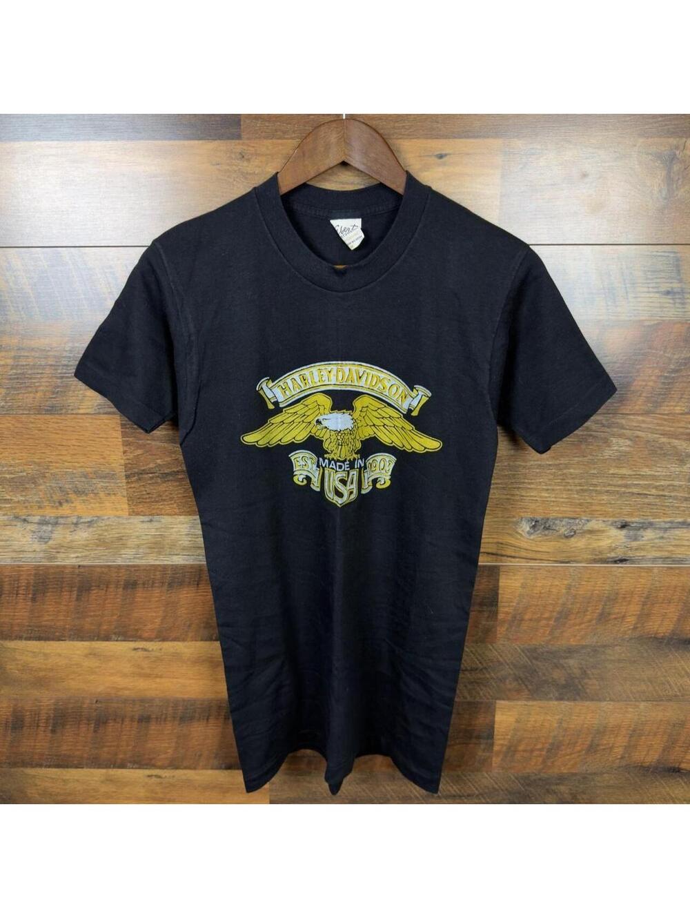 Vintage 80s Harley Davidson Eagle T-Shirt Medium Ebert Sportswear Single Stitch
